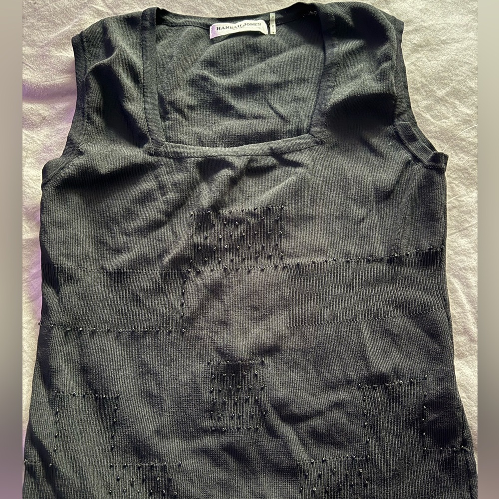 Banana Republic Black Textured Tank Top